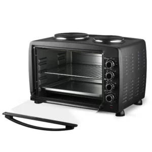 l # 55L Large Capacity Electric Oven for Baking Bread Pizza Visual Glass Door 2 in 1 Oven Home Kitchen - Image 3