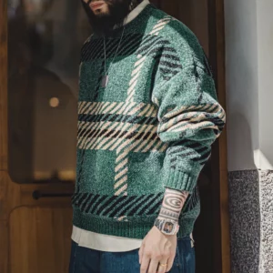 Maden Vintage Chenille Christmas Crew-neck Sweater Thickened Warm Knitted Pullover Unisex Versatile Sweater for Fall and Winter - Image 6