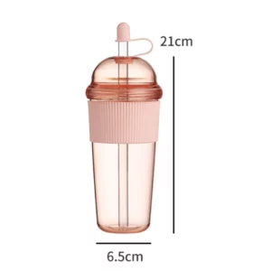 630ML Straw Cup with Lid and Straw Portable Large Capacity Coffee Milk Tea Cup Ins Style Water Cup for Office Workers Juice Mug - Image 6
