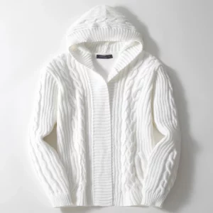 Men Cardigan Sweaters Hooded Coat Full Sleeve Solid Coats Casual Loose Outerwear Splice Open Stitch Autumn Winter 2024 - Image 2