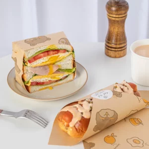 50Pcs Oil-Proof Wax Paper Food Wrapper Paper Bread Sandwich Burger Fries Wrapping Baking Tools Fast Food Bread Oilpaper Burgers - Image 4