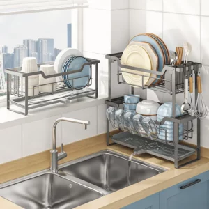 Home kitchen Accessories Narrow Shelf Dishes Drying Rack Cutlery Organizer Drainer For Kitchenware Utensils Pot Stand Holder - Image 4