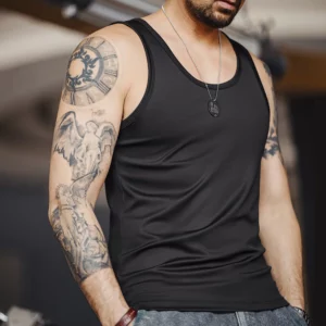 Maden Sunscreen Ribbed Solid Color Vest Breathable And Versatile Three-color Optional Tank Top for Men's Summer - Image 4