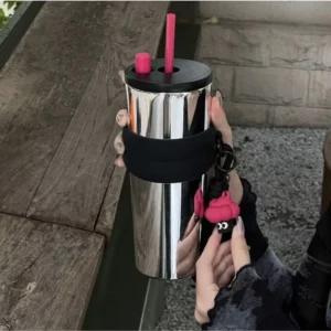 New Gradual Change of Color Stainless Steel Coffee Cup High Value Portable Rope Straw Outdoor Car Cup - Image 2