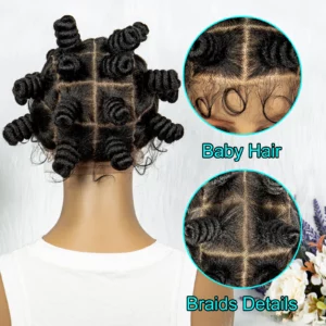 KIMA Bantu Knotless Braids Wig Synthetic Box Braided Hair Twist Braided Buns Wig Full Lace African Braiding Hair For Black Women - Image 3