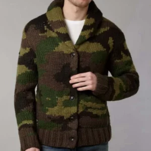 New Men's Camouflage Jacquard Sweater Lapel Cardigan Knit Jacket Single-breasted Winter Thick Coat Vintage Outerwear Jerseis 3XL - Image 6