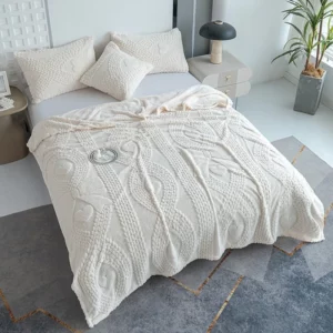 2025 spring and summer new Tafu fleece blanket solid color jacquard simple blanket multi-functional blanket no pillowcase - Image 11