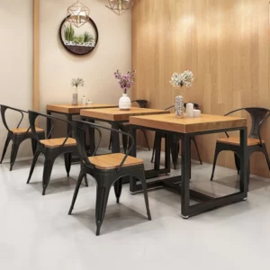 Industrial Style Dining Table Small Square Table Tea Shops and Snack Bars Café Dining Furniture Retro Dining Seat - Image 4