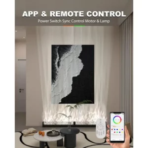RGBW Dynamic Wave Wall Light,Flowing,Visual-Color Changing Wall Washer Lamp with Remote & APP-Ambient Light 1 Pack - Image 9