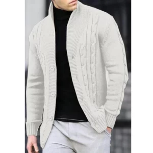 Autumn and Winter New Men's Casual Warm Coat Sweater Cardigan Sweater Men's Long-sleeved Zipper Sweater - Image 3