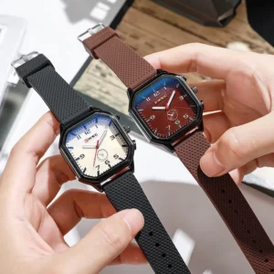 Brand Big Dial Men Watch Dropshipping Square Sports Watch Luxury Silicone Strap Gift Clock Student Wristwatch Wholesale - Image 4