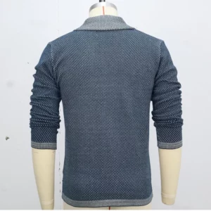 Men Cardigan Open Stitch Sweaters Coat Turn Down Collar Full Sleeve Single Breasted Splice Pockets Knit Coats Autumn Winter - Image 6