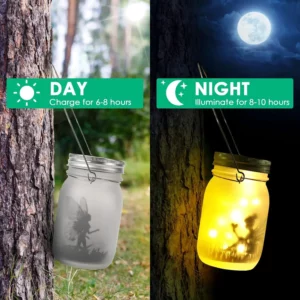 Solar Mason Jar Light Solar Lantern Fairy Lights Waterproof IP65 Hanging Standing Solar Lamp Garden Ornament for Patio Lawn - Image 4