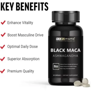 Male Enhancing Supplement with Black Maca, Stamina & Energy, Men's Muscle Enlargement - Image 4