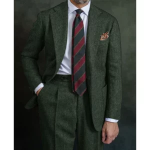 Men's Herringbone Suit Two Piece Suit Elegant Men's Suit Pants Set Casual Suit Men's Clothing Men's Pants Halloween Party - Image 6