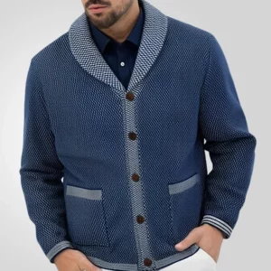 Men Cardigan Open Stitch Sweaters Coat Turn Down Collar Full Sleeve Single Breasted Splice Pockets Knit Coats Autumn Winter - Image 5