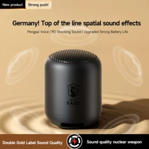 BASS-01 MINI Portable Bluetooth Speaker | 5W Deep Bass, IPX5 Waterproof Wireless Subwoofer, 5H Playtime for Hiking, Cycling - Image 4