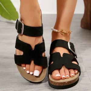 Beach Sandals for Women Men Fashion Thick Sole Cork Slippers Summer Beach Shoe Classic Open Toe Flat Sandals - Image 2