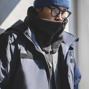 Maden Vintage Winter Heating Scarf for Men Warm Outdoor Zip Fleece Neck Warmer Ski Climbing Cycling Snood Scarf Scarves Collar - Image 5