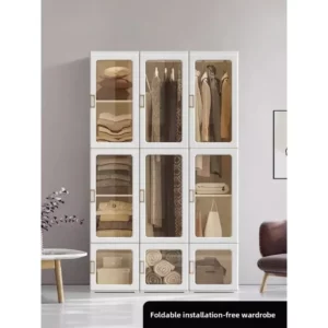 No Assembly Wardrobe Foldable Closet Large Capacity for Bedroom Kids Room Rental Home - Image 1