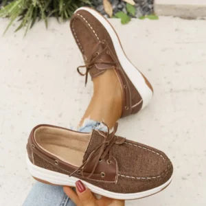 2025 Autumn New Flat Single Shoes Women's Fashion Round Head Suede Front Lacing Soft Sole Anti-slip Wear-resistant Shoes - Image 11
