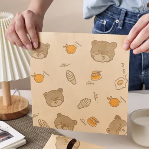 50Pcs Oil-Proof Wax Paper Food Wrapper Paper Bread Sandwich Burger Fries Wrapping Baking Tools Fast Food Bread Oilpaper Burgers - Image 3