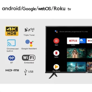 75 Inch MiniLED Oled Qled 4K HD TV 32 43 50 65 75 85 100 Inch 4K Smart Televisions for Hotels and Portable Use - Image 2