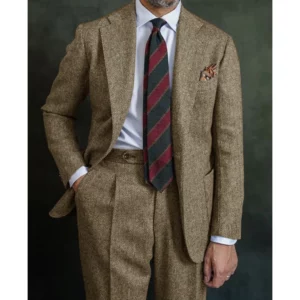 Men's Herringbone Suit Two Piece Suit Elegant Men's Suit Pants Set Casual Suit Men's Clothing Men's Pants Halloween Party - Image 7