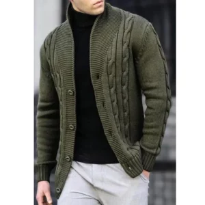 Autumn and Winter New Men's Casual Warm Coat Sweater Cardigan Sweater Men's Long-sleeved Zipper Sweater - Image 5