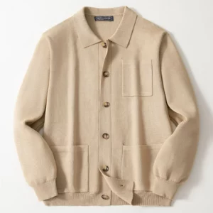 Men Cardigan Sweaters Coat Turn Down Collar Solid Knitted Shirt Coats Casual Single Breasted Splice Open Stitch Autumn Winter - Image 4