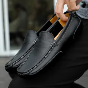 Leather Breathable Mocasines Casual Loafers Leather Shoes for Men Slip on Formal Italian Driving Flat Chaussure Homme - Image 2