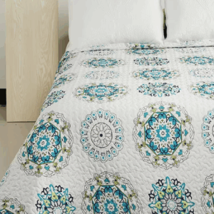 Floral Quilted Bedspread on the Bed, Student Dormitory Blanket, Tatami Sheet Coverlet, Plaid Linen, Cubrecam Bed Cover, Co - Image 3