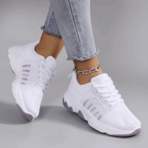 Spring new women's sports shoes, fashionable, breathable, lightweight, non-slip, wear-resistant, casual sports shoes, flat shoes - Image 2