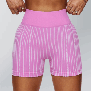 Women Pink Yoga Shorts Sportswear Woman Gym High Waist Sports Shorts Fitness Running Activewear Tummy Control Workout Leggings - Image 7