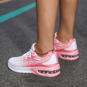 Running women's shoes air cushion shock absorption running shoes summer hollow mesh breathable sports lightweight soft-soled mot - Image 2