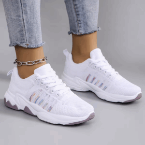 Spring new women's sports shoes, fashionable, breathable, lightweight, non-slip, wear-resistant, casual sports shoes, flat shoes - Image 3