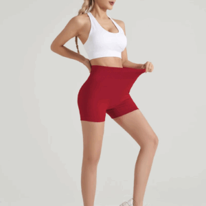 European and American Seamless Thread Yoga Shorts, Three Part Yoga Pants, Seamless Sports Tight Fit, High Waisted Fitness Pants - Image 2