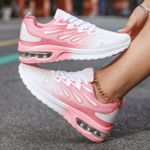 Running women's shoes air cushion shock absorption running shoes summer hollow mesh breathable sports lightweight soft-soled mot - Image 5