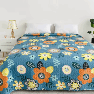 Floral Quilted Bedspread on the Bed, Student Dormitory Blanket, Tatami Sheet Coverlet, Plaid Linen, Cubrecam Bed Cover, Co - Image 6