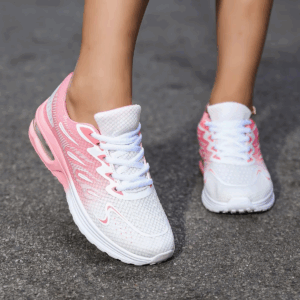 Running women's shoes air cushion shock absorption running shoes summer hollow mesh breathable sports lightweight soft-soled mot - Image 4