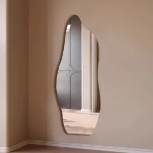 Unique Irregular Shaped Full-Length Mirror - DIY Self-Adhesive Acrylic Wall Mirror for Bathroom, Bedroom, Dorm No Drill - Image 5