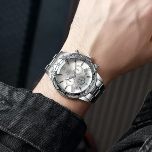 Men's business bar scale dial steel band Watch Quartz Watch - Image 6