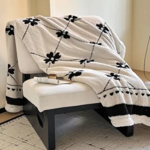 European Double-Layer Jacquard Lamb Wool Blanket Thick Sofa Throw Blanket for Office Winter Multi Purpose Warm Home Textile - Image 6