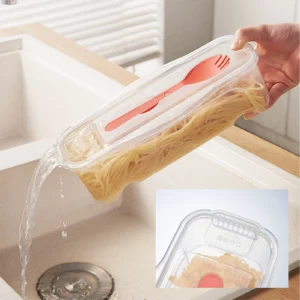 Microwave Pasta Cooker Food Cooking Box with Strainer Heat Resistant Pasta Steamer Spaghetti Noodle Cook Box Kitchen Accessory - Image 2