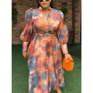 African Party Dresses For Women 2025 New Fashion Dashiki Ankara Wedding Evening Gown Elegant Turkey Muslim Midi Dress - Image 4