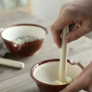 Japanese manual ceramic bowl grinding kitchen mash garlic artifact masher garlic grinder sesame - Image 5