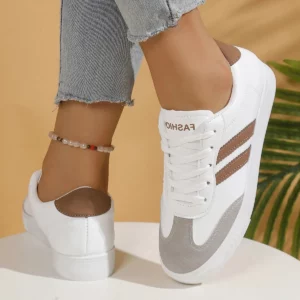 Women's casual sports shoes, lace up casual shoes, suitable for all seasons, lightweight and breathable women's sports shoes - Image 2