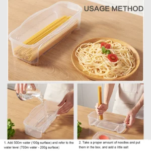 Microwave Pasta Cooker Food Cooking Box with Strainer Heat Resistant Pasta Steamer Spaghetti Noodle Cook Box Kitchen Accessory - Image 4