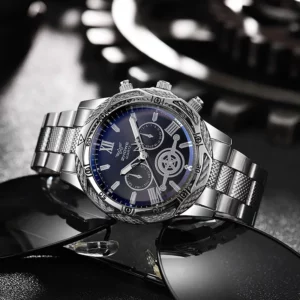 Men's business bar scale dial steel band Watch Quartz Watch - Image 2