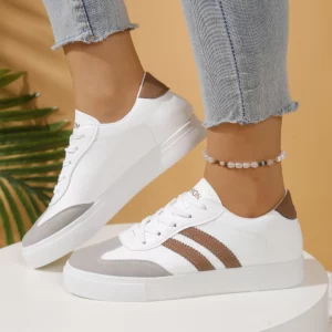 Women's casual sports shoes, lace up casual shoes, suitable for all seasons, lightweight and breathable women's sports shoes - Image 1